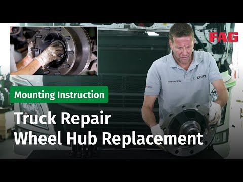 Efficient truck wheel bearing repair by replacing the complete wheel hub unit - FAG Complete Hub