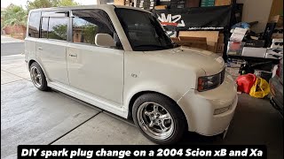 How to change spark plugs on a Scion xB or xA.  another EASY DIY.