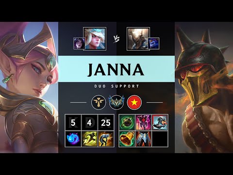 Janna Support vs Pantheon - VN Challenger Patch 25.17