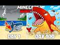 I Survived 100 Days As A SAND SHARK In HARDCORE Minecraft