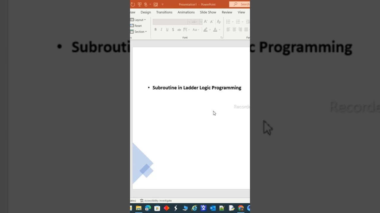 Subroutine in PLC Ladder Logic Programming