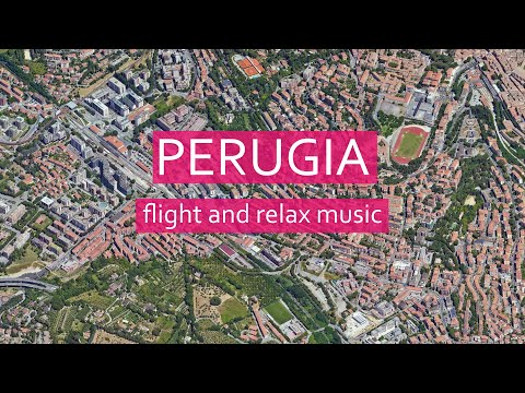 Fly over Perugia / Above city & sleep music for relax / 1080[HD]
