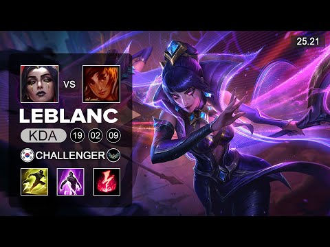 LeBLanc vs Taliyah Mid - KR Challenger - Patch 25.21 Season 15