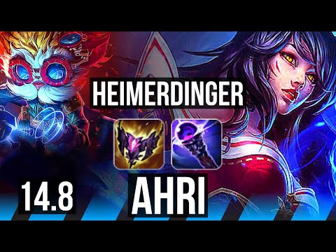 HEIMERDINGER vs AHRI (MID) | Rank 7 Heimer, 4/1/6 | EUW Grandmaster | 14.8