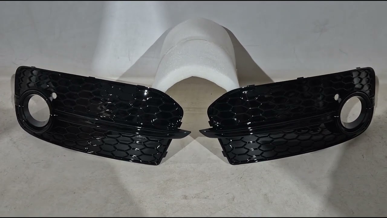 Audi Q5 2008-2017 гг. Решетки противотуманных фар RS-Style (2013-2017, 2 шт, Черный) Video 1