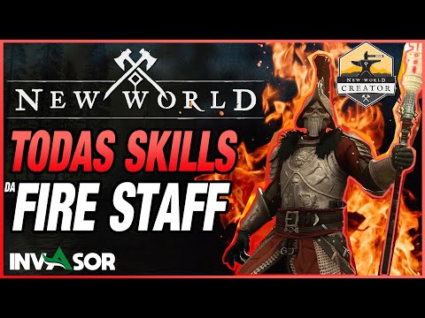 FIRE STAFF - TODAS AS SKILLS EXPLICADAS | Exibição em uso, informações de cooldown, dano e custo