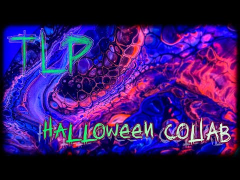 TLP Halloween Collab! ~ Saw Blade and UV! Acrylic pouring ~ Bloom Technique