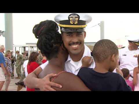 Sailors from submarine USS Indiana return to Connecticut home port after more than six months