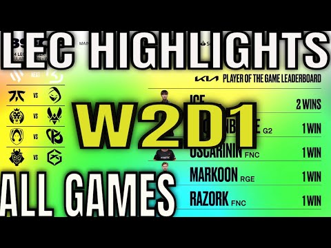 LEC Highlights ALL GAMES W2D1 | Week 2 Day 1