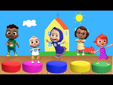 Five little monkeys jumping on the bed Cinco bebezinhos pulando na cama-kids song Cocomelon
