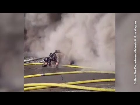 CAUGHT ON CAMERA: Buffalo firefighters thrown to ground by explosion