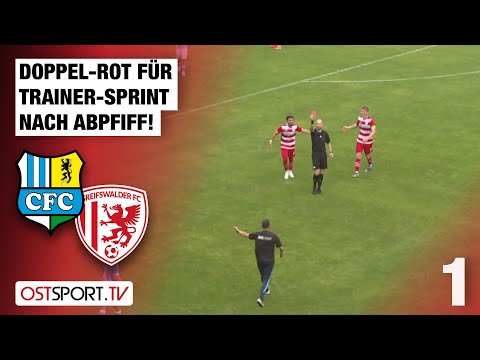 Doppel-ROT für Trainer-Sprint nach Abpfiff! Chemnitz - Greifswald | Regionalliga Nordost