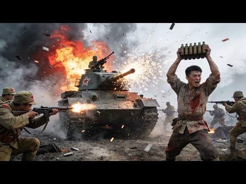 日軍開出坦克攻打我軍，哪料被我軍戰士一捆手榴彈炸個粉碎 ⚔️ 抗日  MMA | Kung Fu