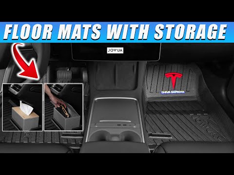 NEW Tesla Model 3 Floor Mats With Built-In Storage & Tissue Box - JOWUA (2022 Must Have Accessory)