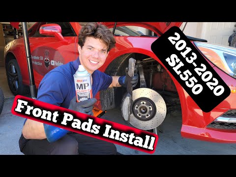 Mercedes Front Brake Pad Install SL550 R231 AMSOIL MP Penetrating Oil