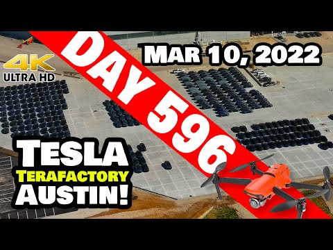 MODEL Y-O-RAMA AT GIGA TEXAS! - Tesla Gigafactory Austin 4K  Day 596 - 3/10/22- Tesla Terafactory TX
