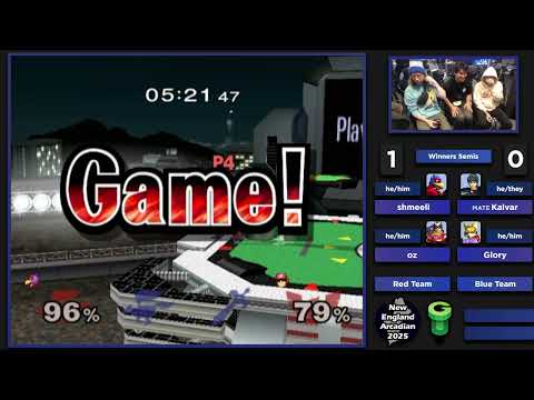 NE Melee Arcadian 2025 - shmeeli/oz (Red) vs. Kalvar/Glory (Blue) - SSBM Doubles WSF