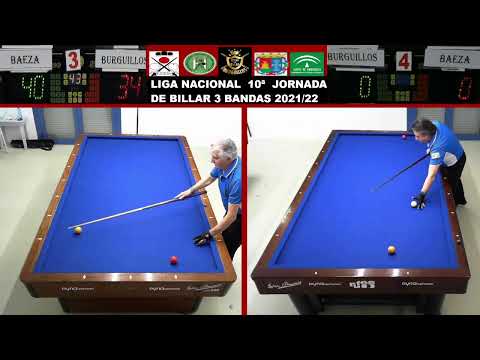 LIGA NACIONAL 1º DIVISION    BURGUILLOS -- BAEZA  DE BILLAR 3 BANDAS 2021/22