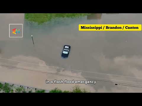 Flash flooding in Mississippi today 24 August 2022! - Flooding in Brandon and Canton!