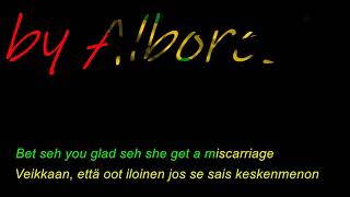 Alborosie: Rocky Road - Kuppainen tie w Lyrics in English and indigenous Finnish