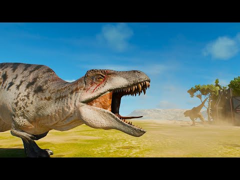 Acrocanthosaurus vs T-rex spinosaurus Indominus rex giganotosaurus jurassic world evolution 3