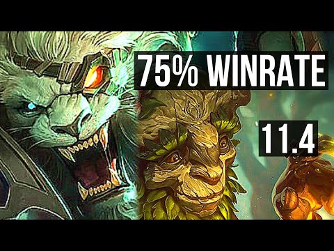 RENGAR vs IVERN (JUNGLE) | 75% winrate, 9/1/11, Godlike | EUW Challenger | v11.4