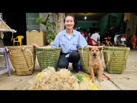 Bamboo basket weaving process | Harvest vegetable gardens goes to market sell | Ly Thi Tam