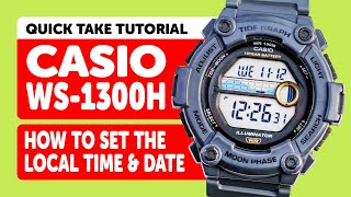 #CASIO WS-1300H (3507) - HOW TO set the TIME AND DATE (including DST and Backlight Duration)