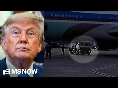 Trump secretly transported via catering truck from AF1 to military jet amid Iran threat