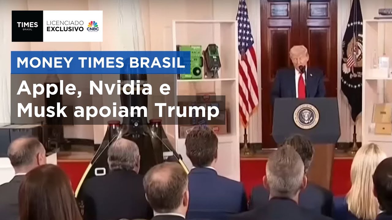 Trump anuncia US$ 8 trilhões em investimentos com apoio dos CEOs da Apple, Nvidia e Musk