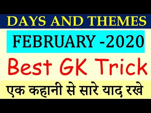 February Days and Themes 2020 With Trick 🔥 | Important Days in February | हिंदी 🔴 Video