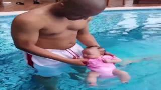 T.I. And Tiny Teaching Baby Heiress How To Swim (She's So Cute)