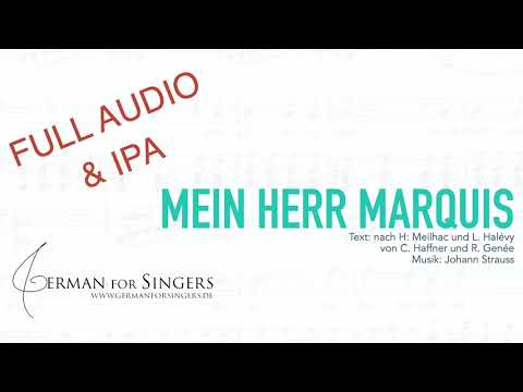 Mein Herr Marquis (full audio) (Johann Strauss) | DICTION | GERMAN FOR SINGERS