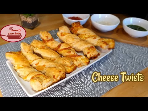 Last Minute Fingerfood with only 3 Ingredients / Puff Pastry Cheese Twists/ Sundas Swiss Bakery