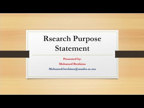 How do you write a statement of research purpose?