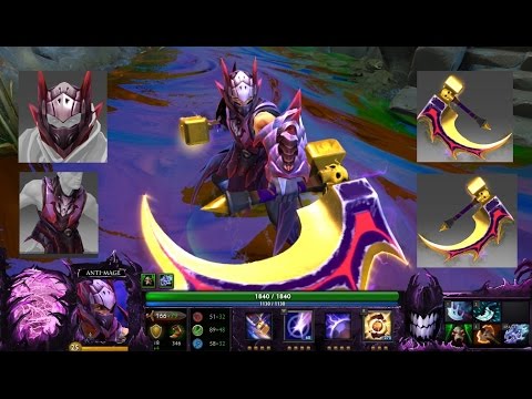 Dota 2 Anti-Mage Mix Set Golden Basher of Mage Skulls with Broken Scale