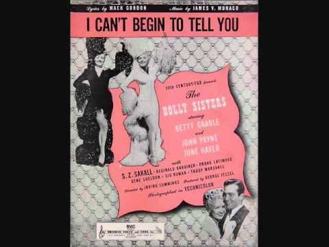 Harry James and His Orchestra with Betty Grable - I Can't Begin to Tell You (1945)