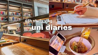 48h Study VLOG🖇️ Exam preparation, note taking, k-drama, studying out…etc