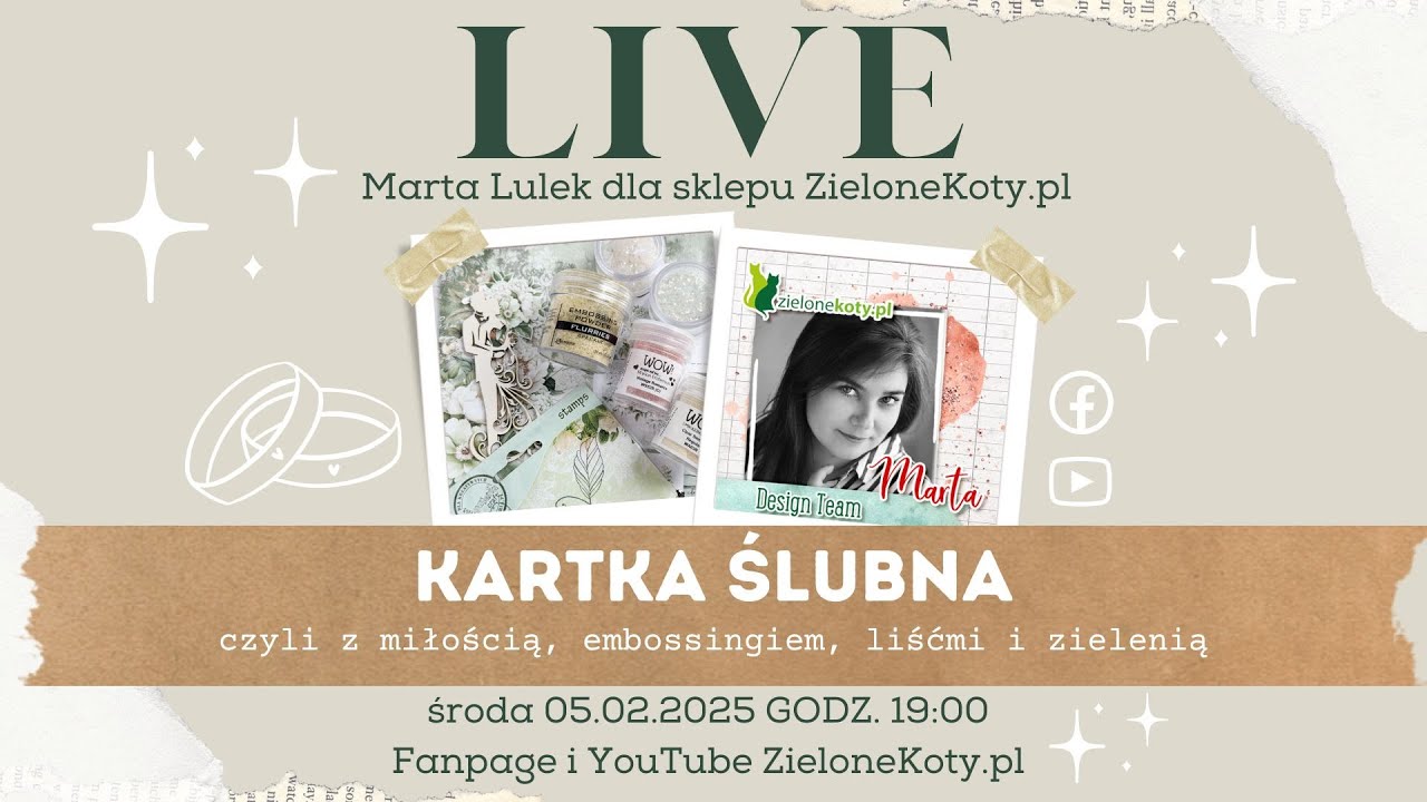 Kartka ślubna z transmisji LIVE | Marta