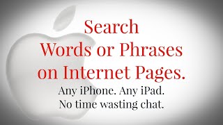 How to Search For or Find Word, Words, Phrases on iPad, iPhone, Mac IOS Safari Internet Browser Page
