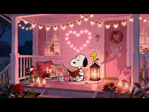 🌹✨ Valentine Night with Snoopy | Cozy Lofi for Relax, Study & Love