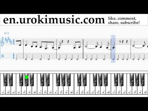 How to Play Piano (right hand) David Guetta Justin Bieber - 2U Tabs Part#2 um-i352