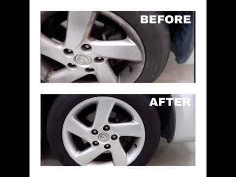 Most satisfying wheel clean which carried out by using dry ice blasting.