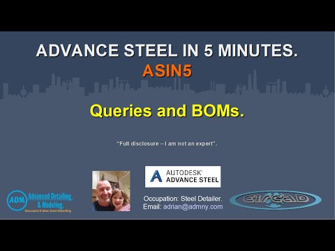 ADVANCE STEEL IN 5 - Queries and BOMs.