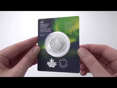 1 oz. 99.99% Pure Silver Coin: The Majestic Polar Bear and Cubs – Mintage: 20,000 (2023)