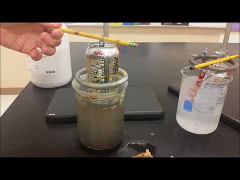 Destroying a Diet Coke can with hydroxide