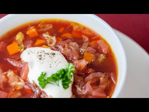 How to Make Borscht Soup - Red Beet Soup - Russian Borscht Recipe