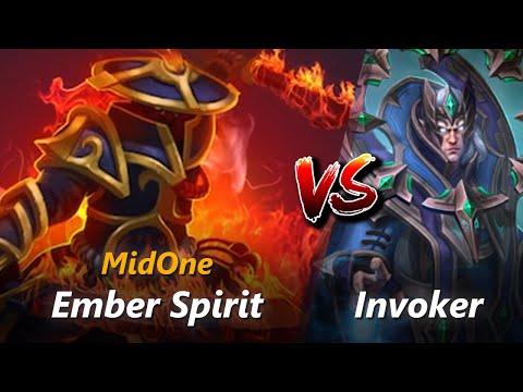 MidOne mid Ember Spirit vs Invoker | First 10 minutes