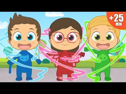 PJ MASKS Colección de Canciones con Gatuno, Buhita y Gekko | Aprender cantando y Bailando