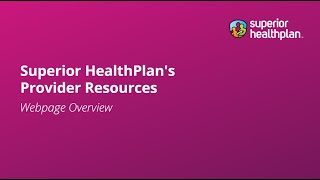 Provider Resources Webpage Overview